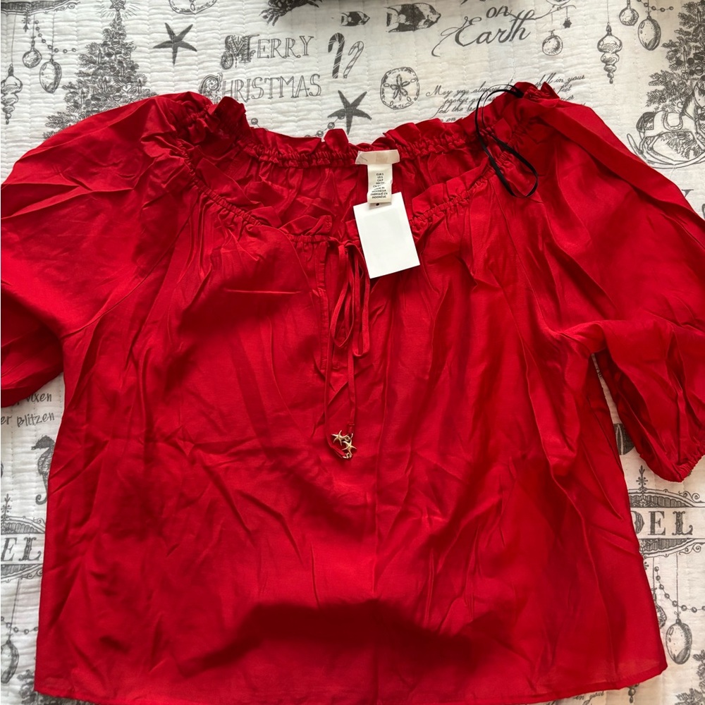 H&M Vibrant Red Blouse